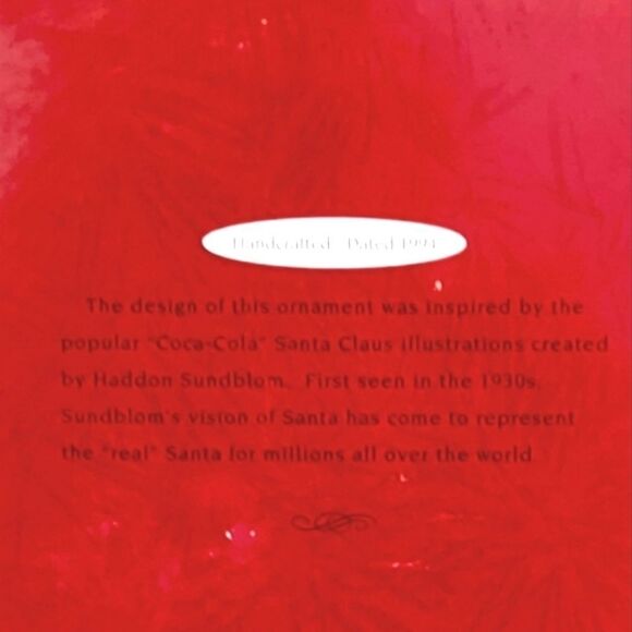 HALLMARK 1994 RELAXING MOMENT COCA-COLA SANTA ORNAMENT - Picture 4 of 6